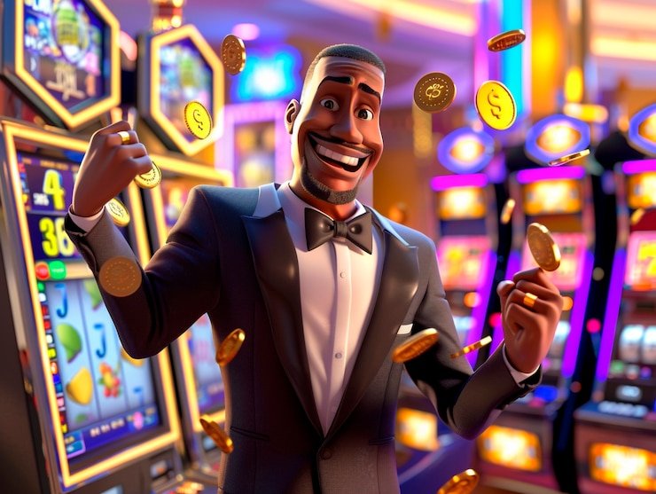 Antarmuka Blueprint Gaming di platform pos4d com dengan tampilan permainan dan menu kontrol
